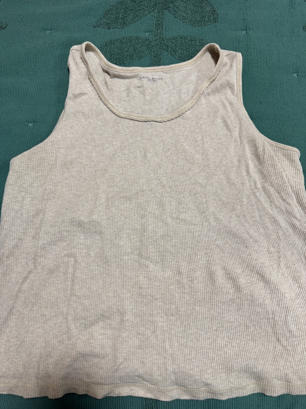 Laura Scott Ribbed Tank Top - Light Beige